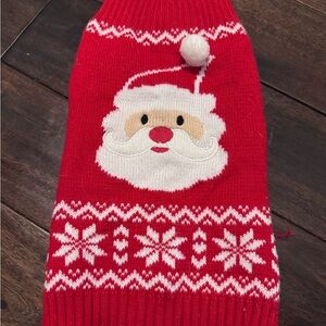 SimplyDog Santa Knit Dog Sweater - Medium | Christmas / Holiday Pet Outfit